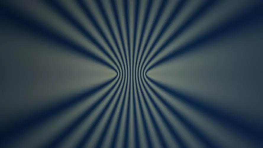 Abstract concentric wave interference in gold