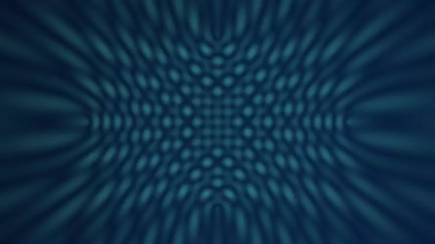 Abstract wave interference pattern in green and blue
