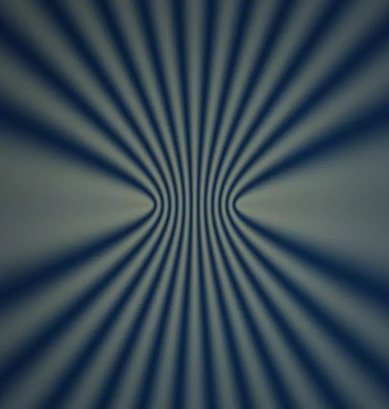Abstract concentric wave interference in gold