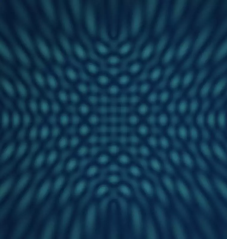 Abstract wave interference pattern in green and blue